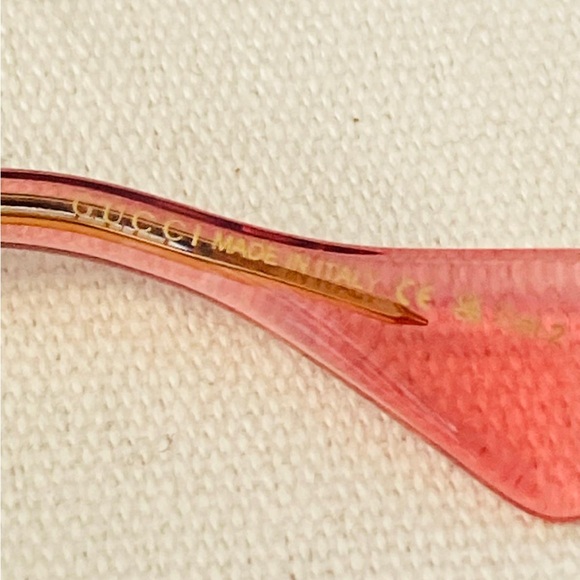 New- Authentic Gucci GG1010S 004 Sunglasses Women's Burgundy Transparent/Red - Picture 15 of 17